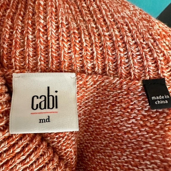 CAbi Foldover Orange Pullover Sweater drop sleeve - Picture 12 of 14